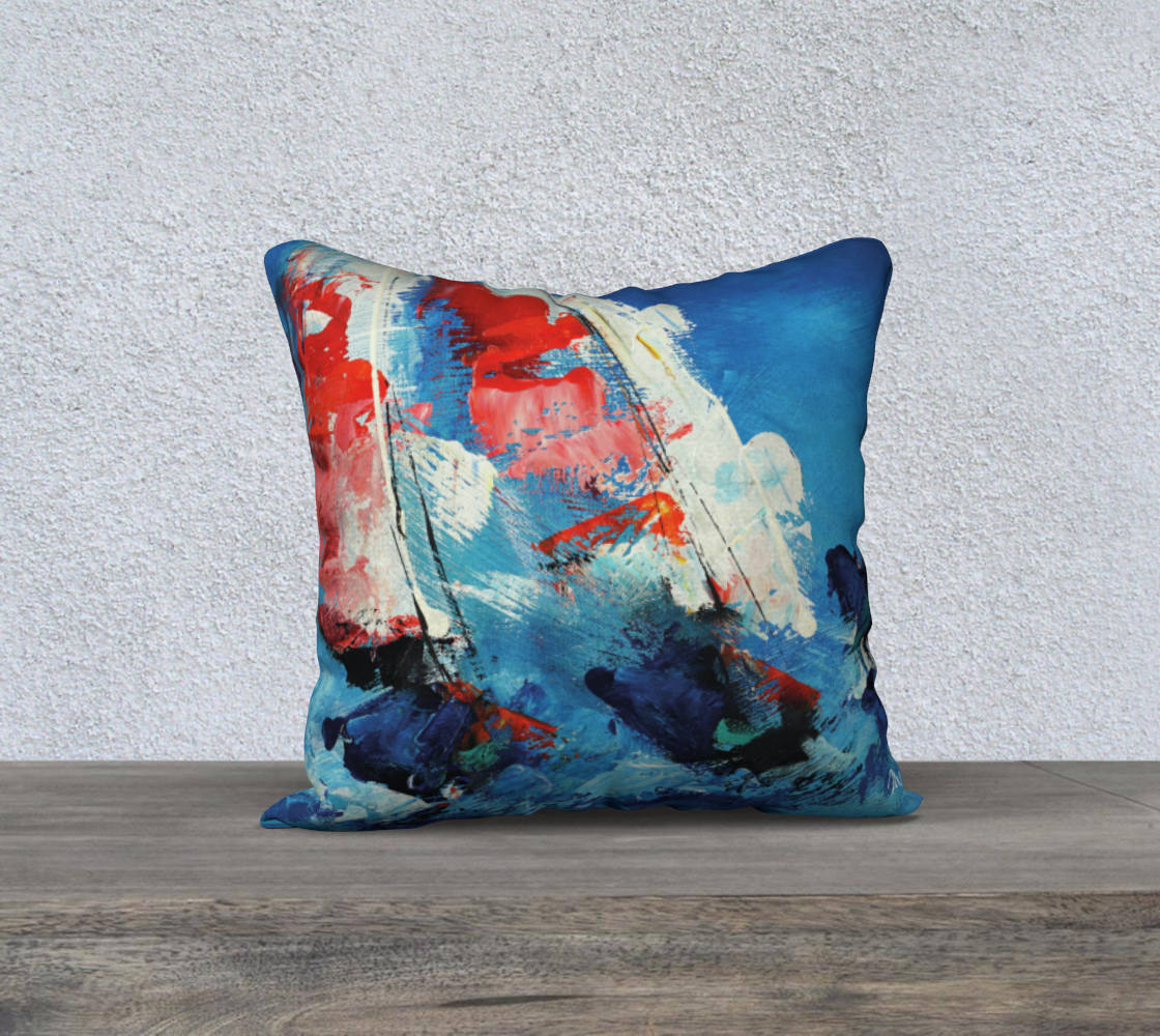 Housse de coussin 18po. x 18po., Voilier