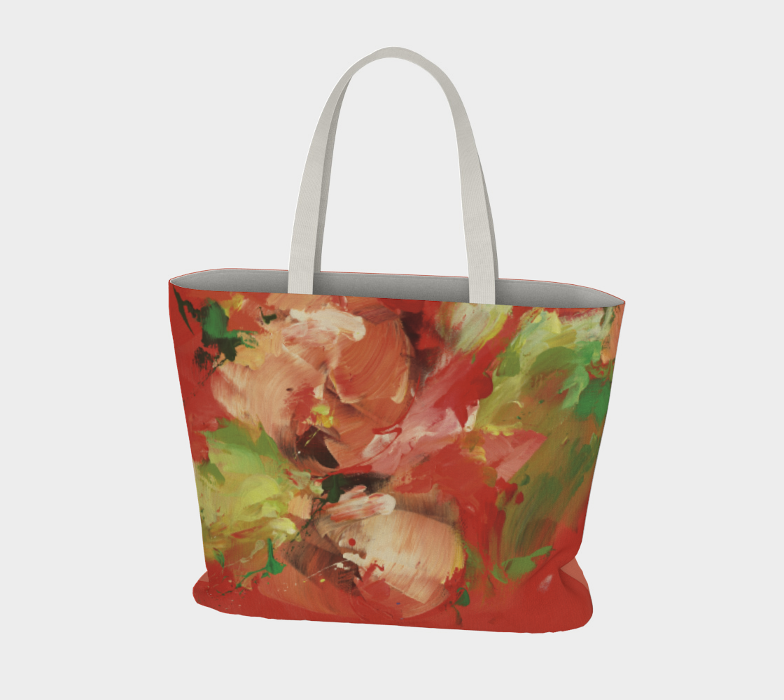 Sac large # 14.1, Fleurs rouges