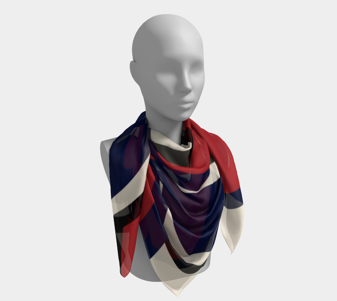 Foulard carré, collection marine, rouge