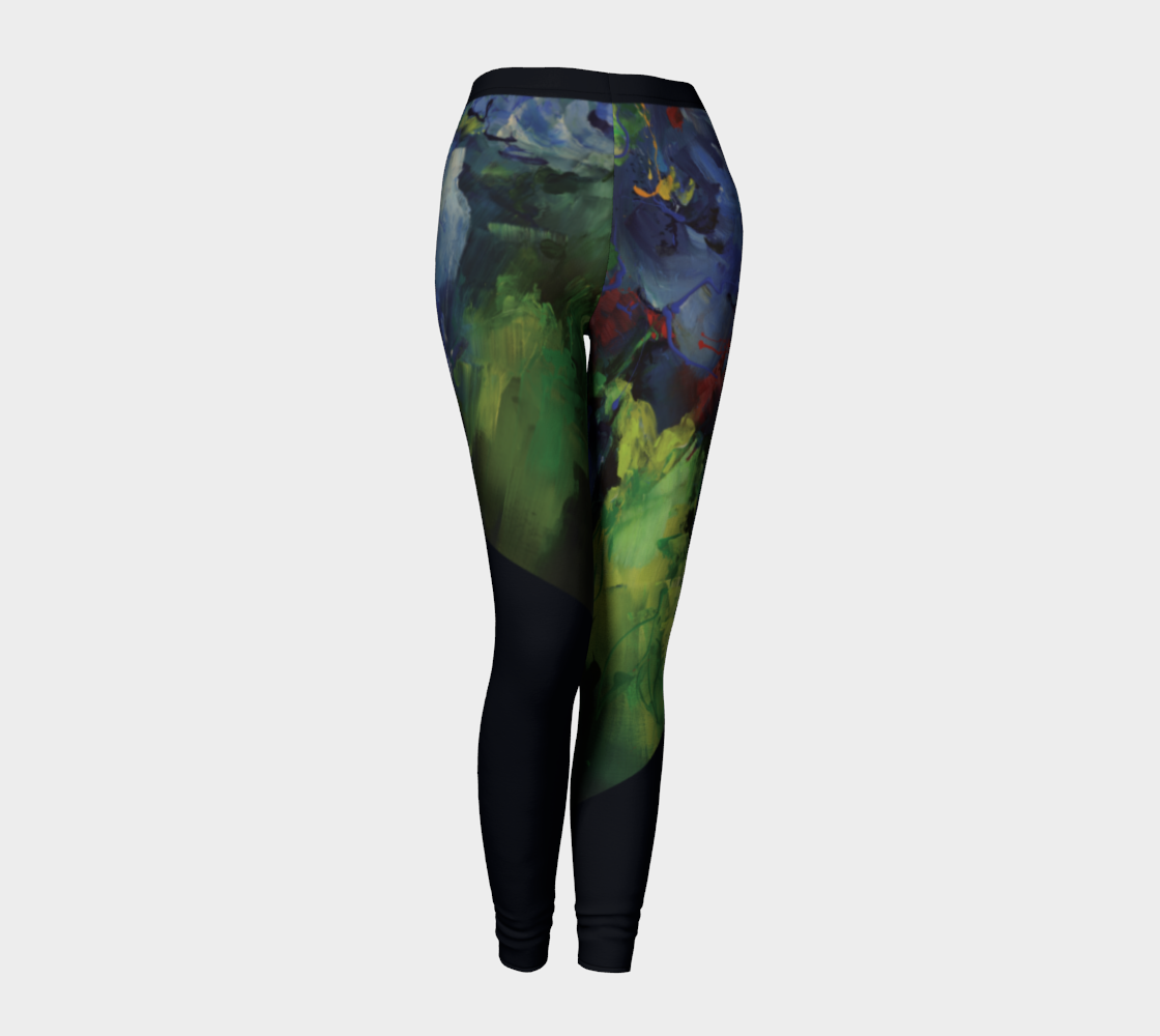 Legging #13, Bouquet nocturne, bleu marine.