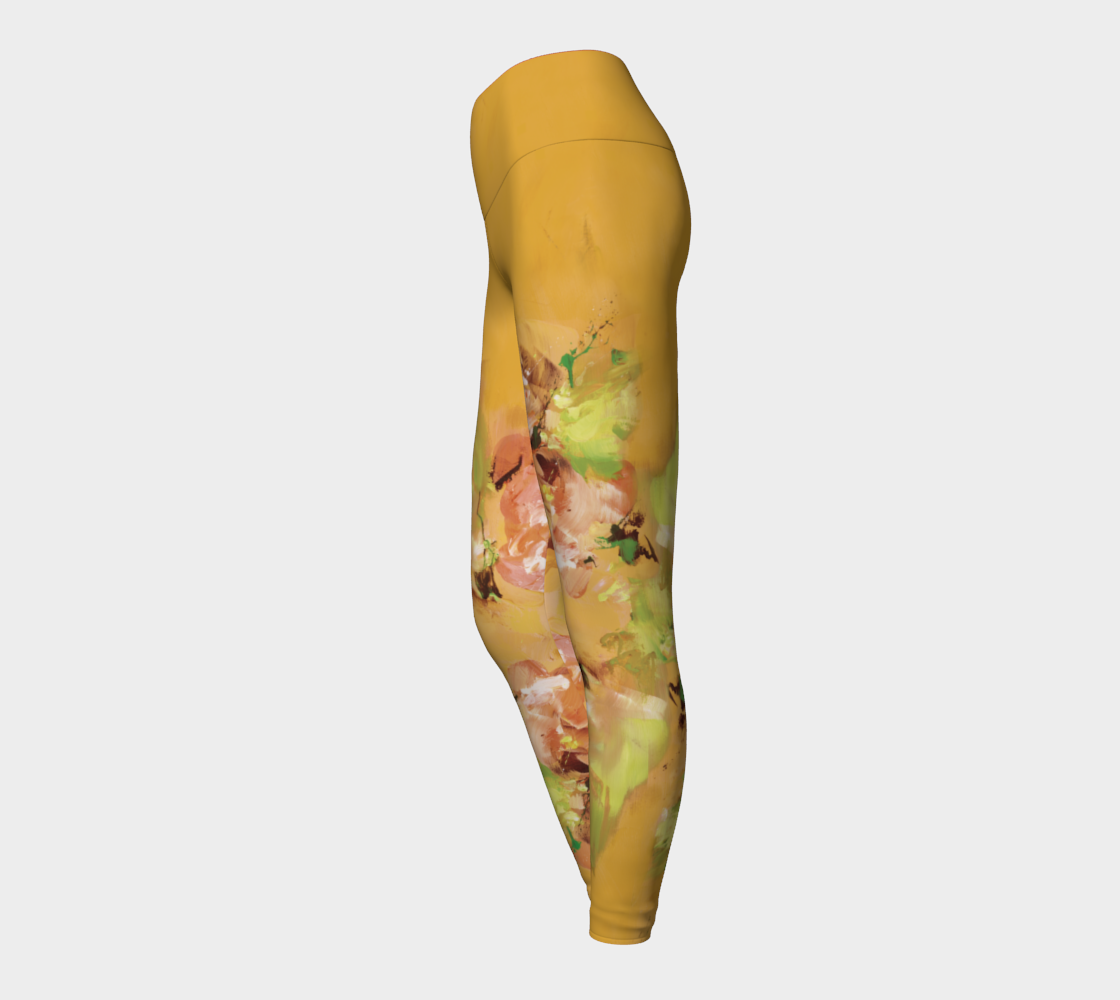 Legging Yoga, Fleurs jaunes