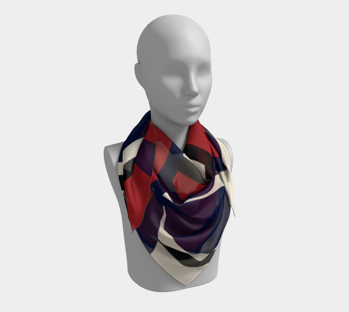 Foulard carré, collection marine, rouge