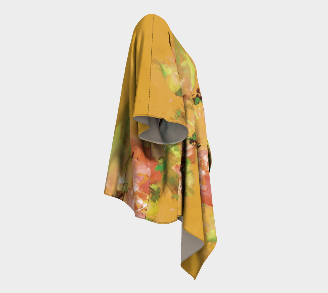 Kimono drapé, Fleurs jaunes