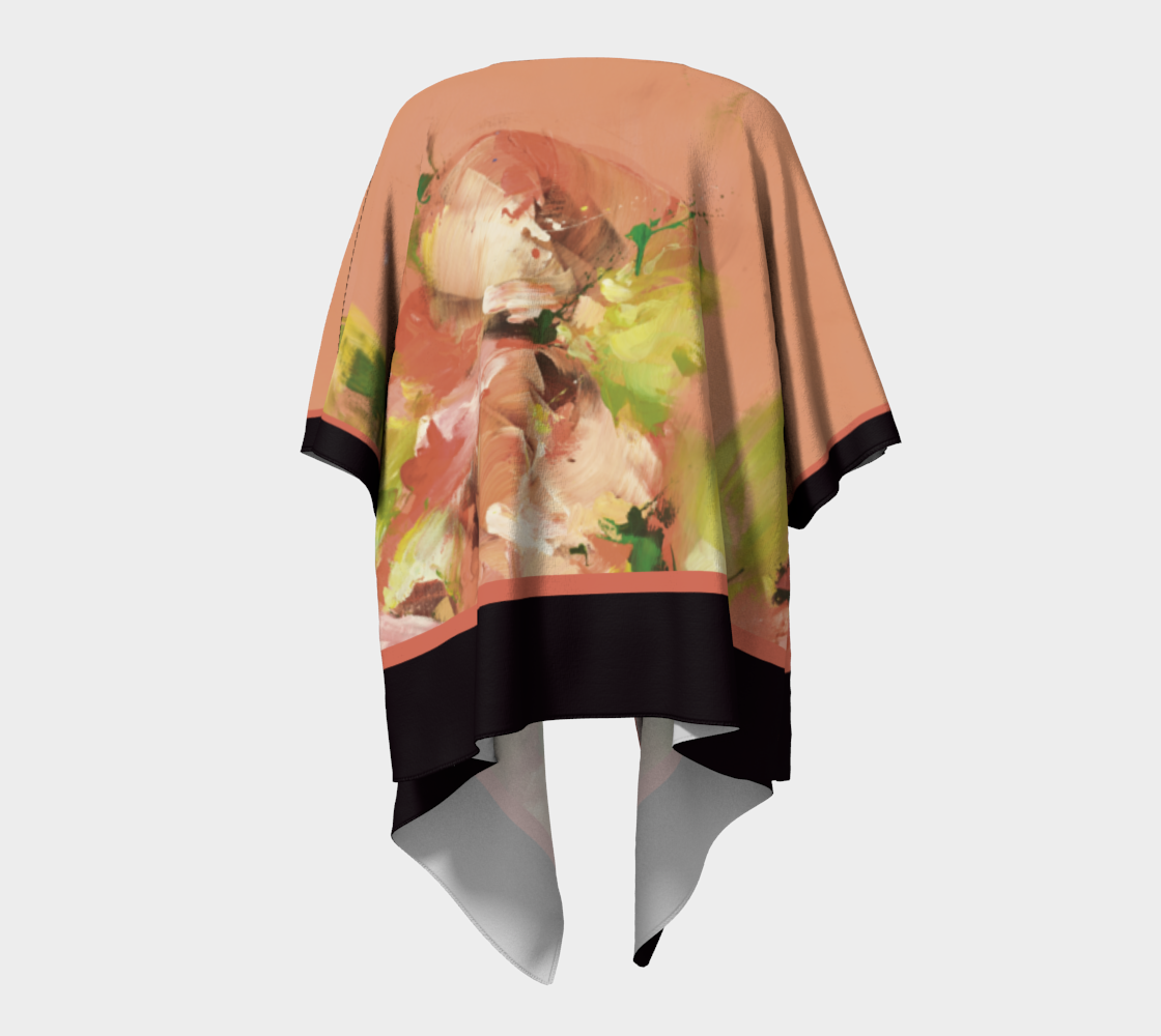Kimono drapé #28, Fleurs roses pâles