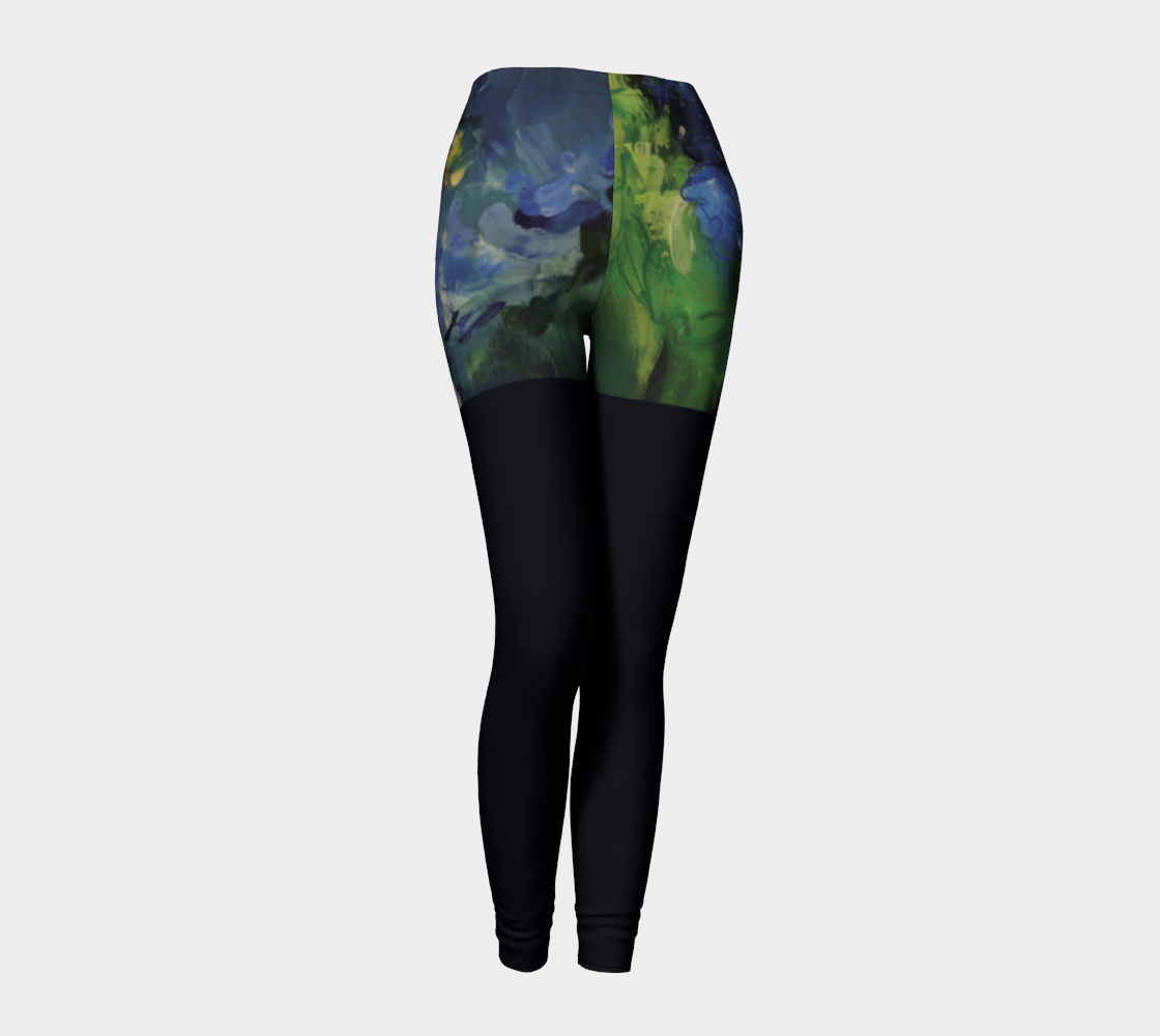 Legging #13.2, Bouquet nocturne, bleu marine.