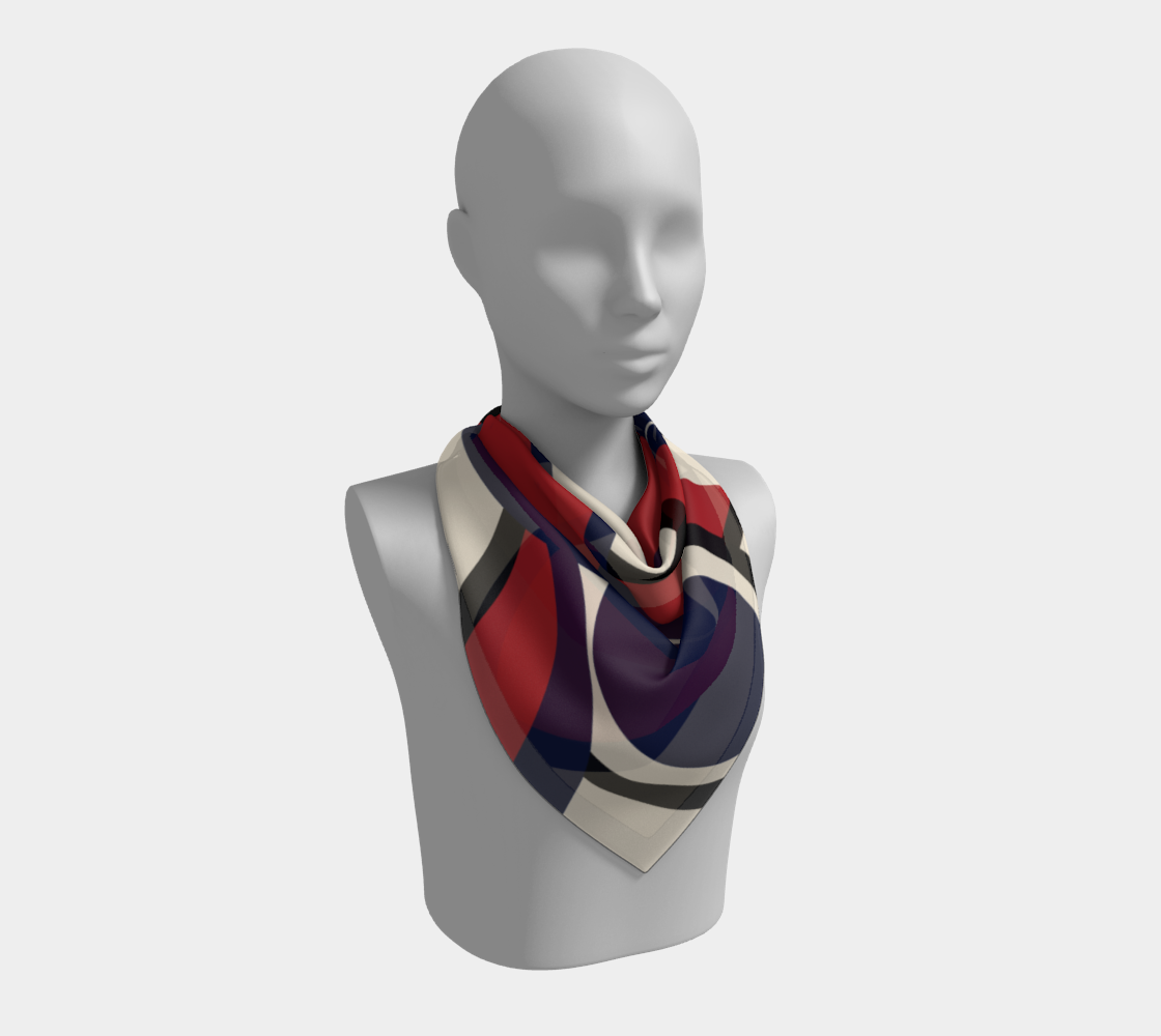 Foulard carré, collection marine, rouge
