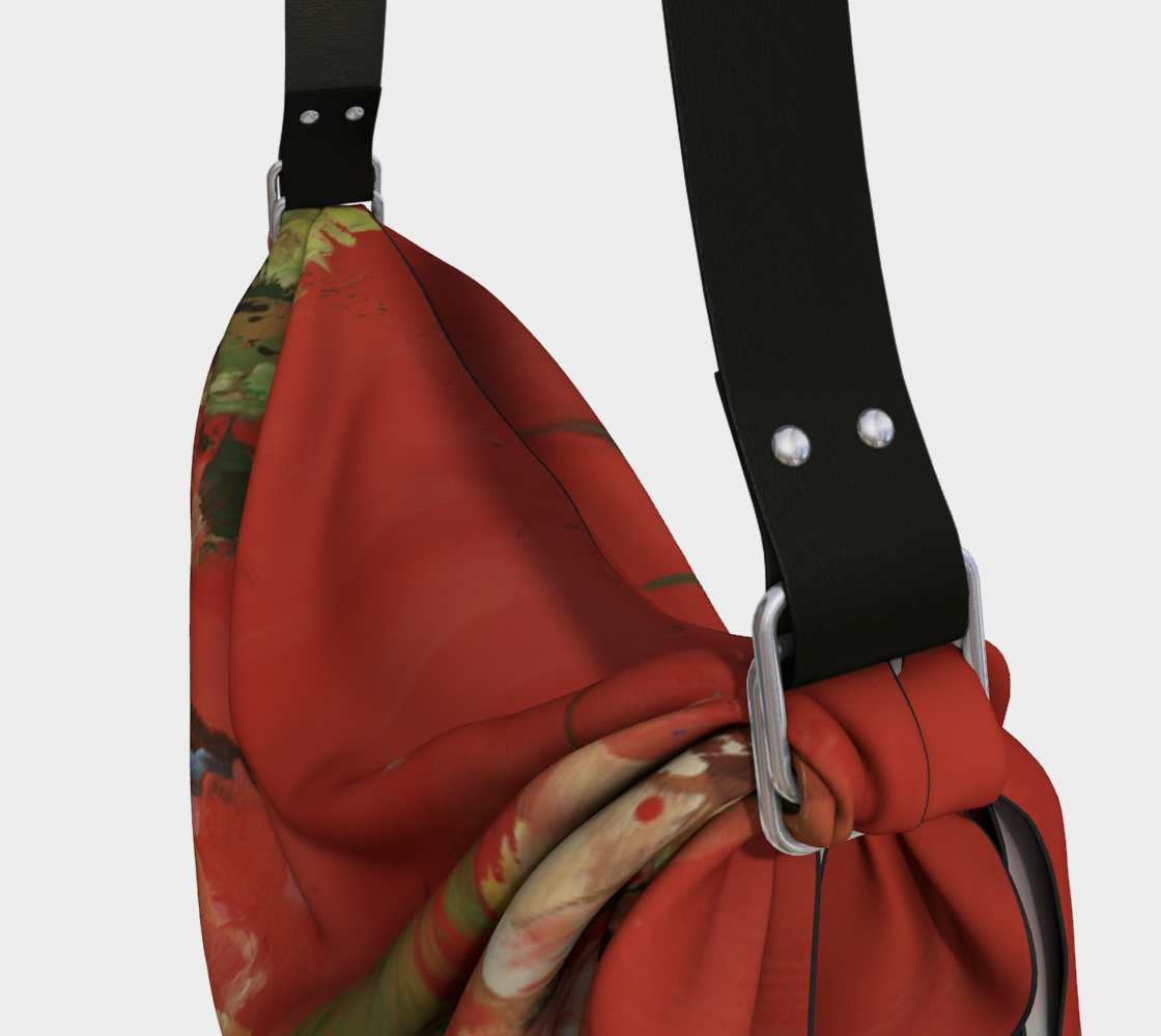 Sac origami #14, Fleurs rouges