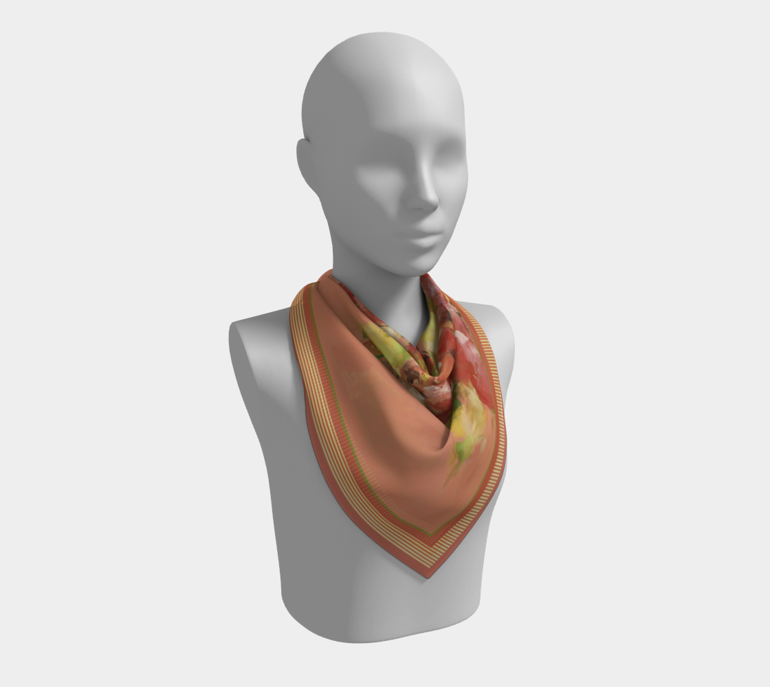 Foulard carré #22.3, Fleurs roses