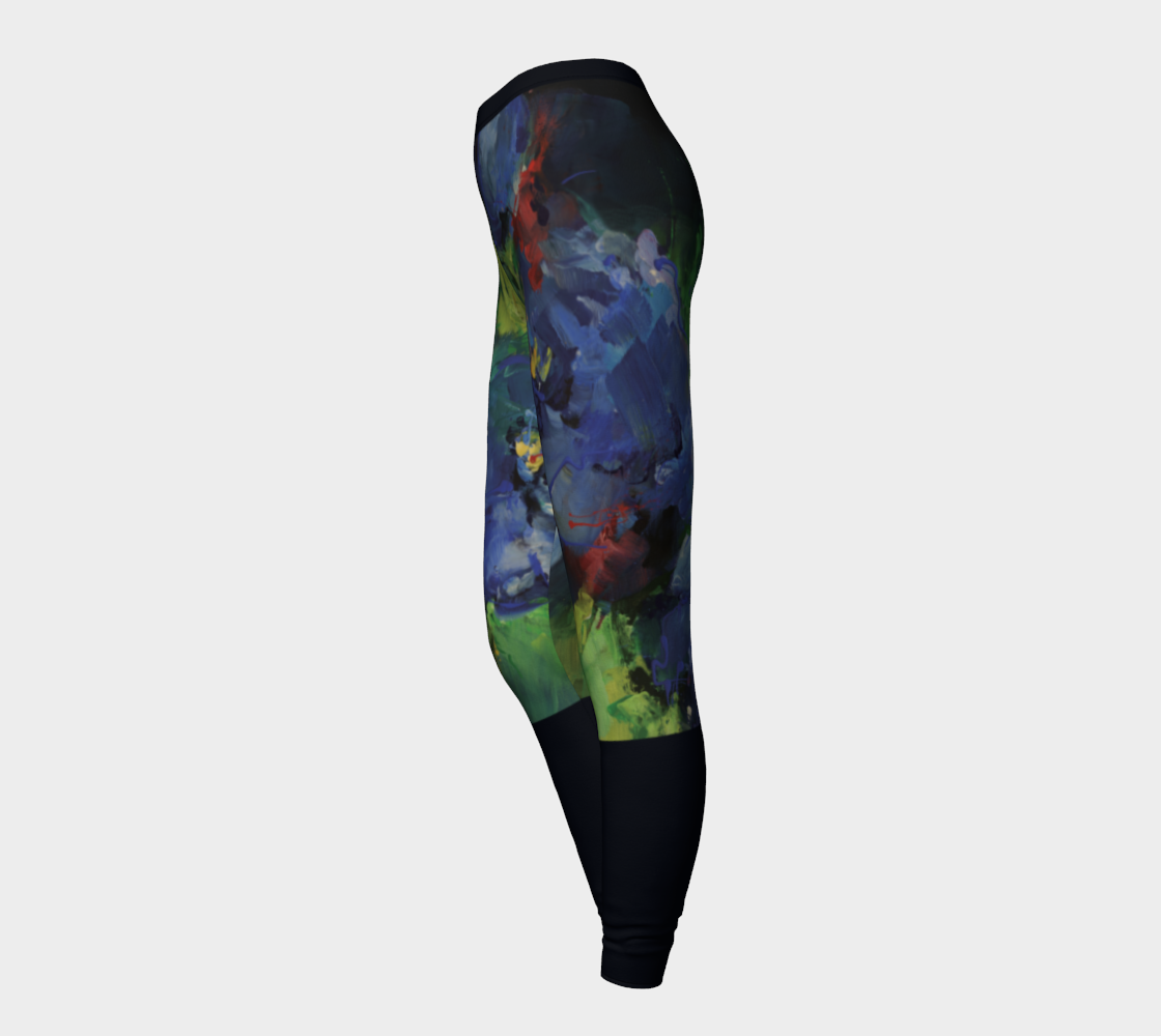 Legging #13.1, Bouquet nocturne, bleu marine.