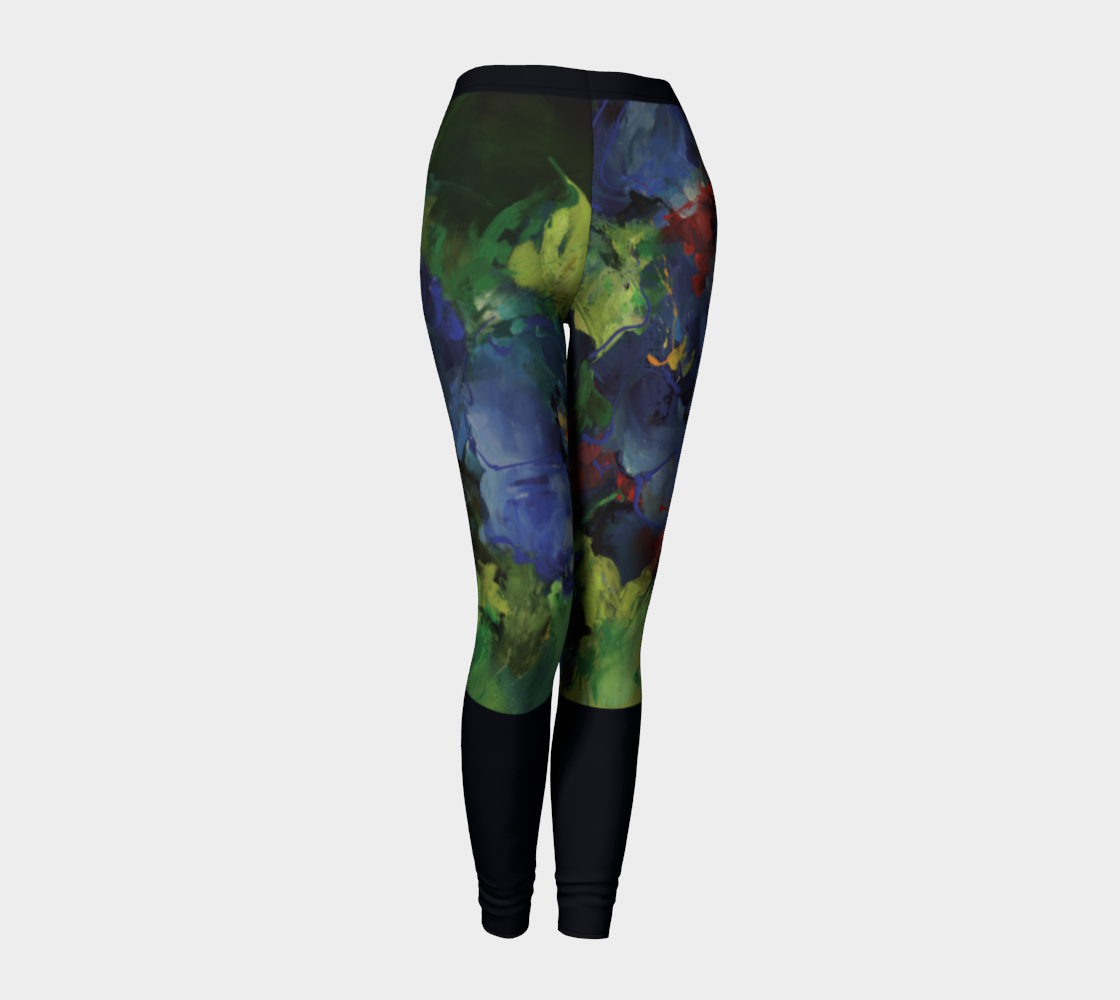 Legging #13.1, Bouquet nocturne, bleu marine.