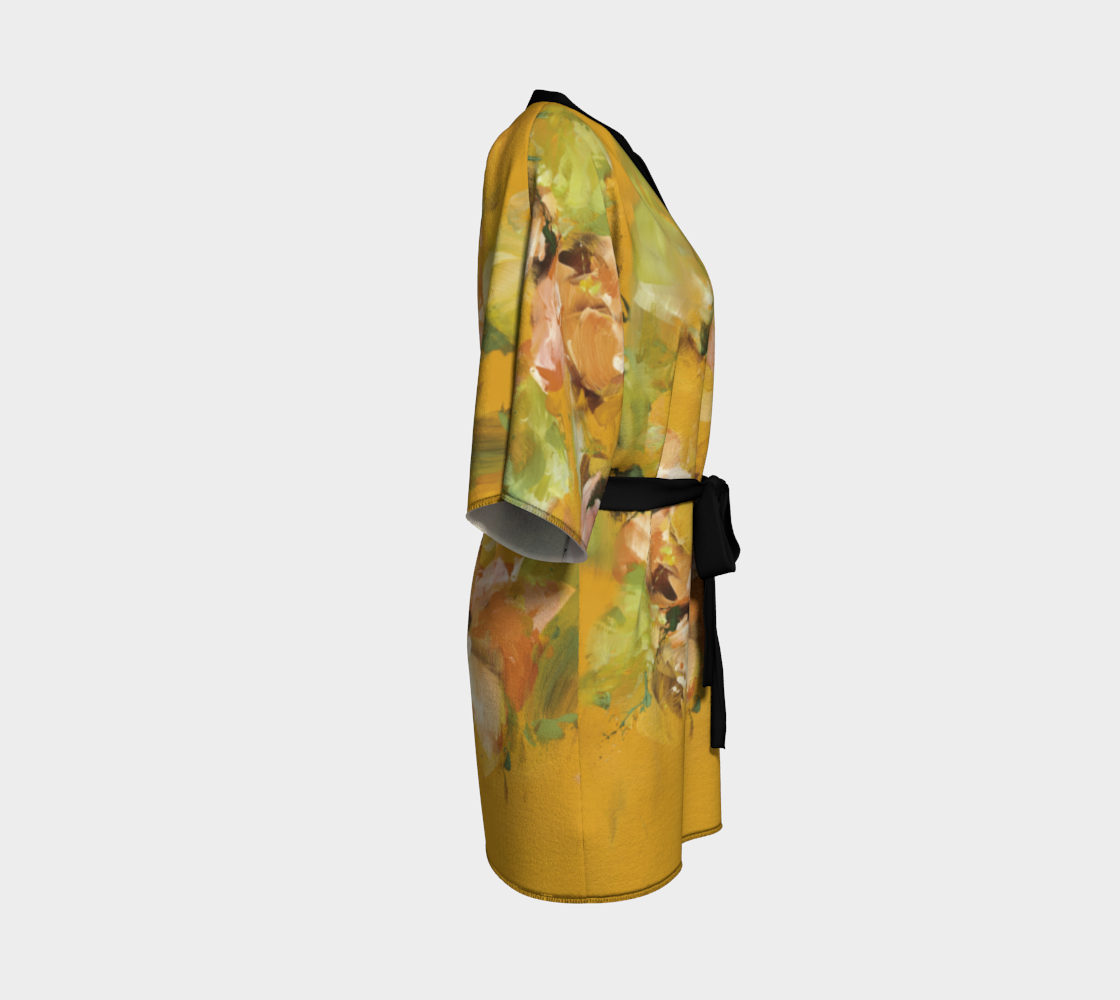 Kimono peignoir #19,  Fleurs jaunes