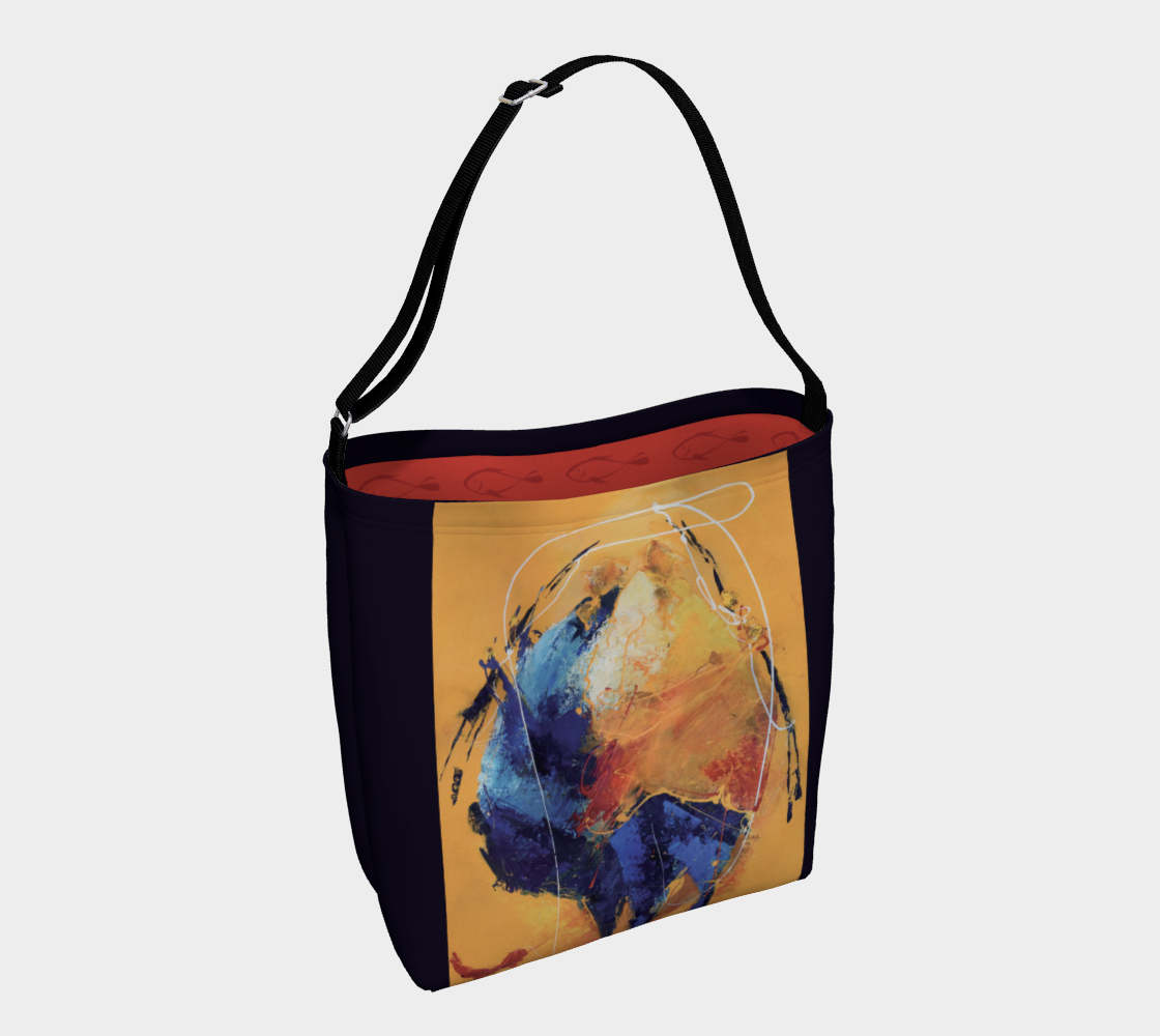 Sac fourre-tout #6, Pêcheurs, intérieur orange