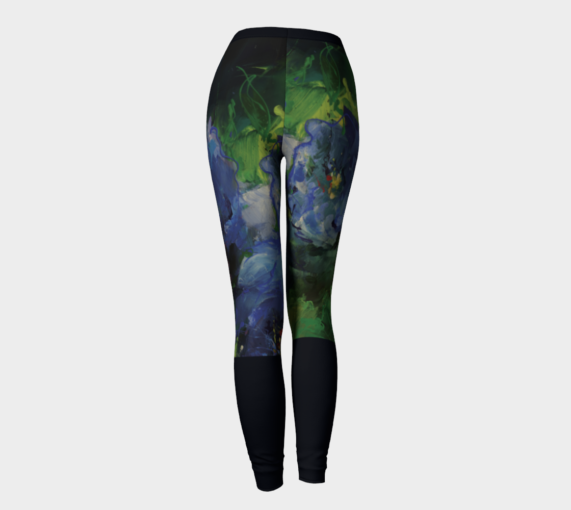 Legging #13.1, Bouquet nocturne, bleu marine.
