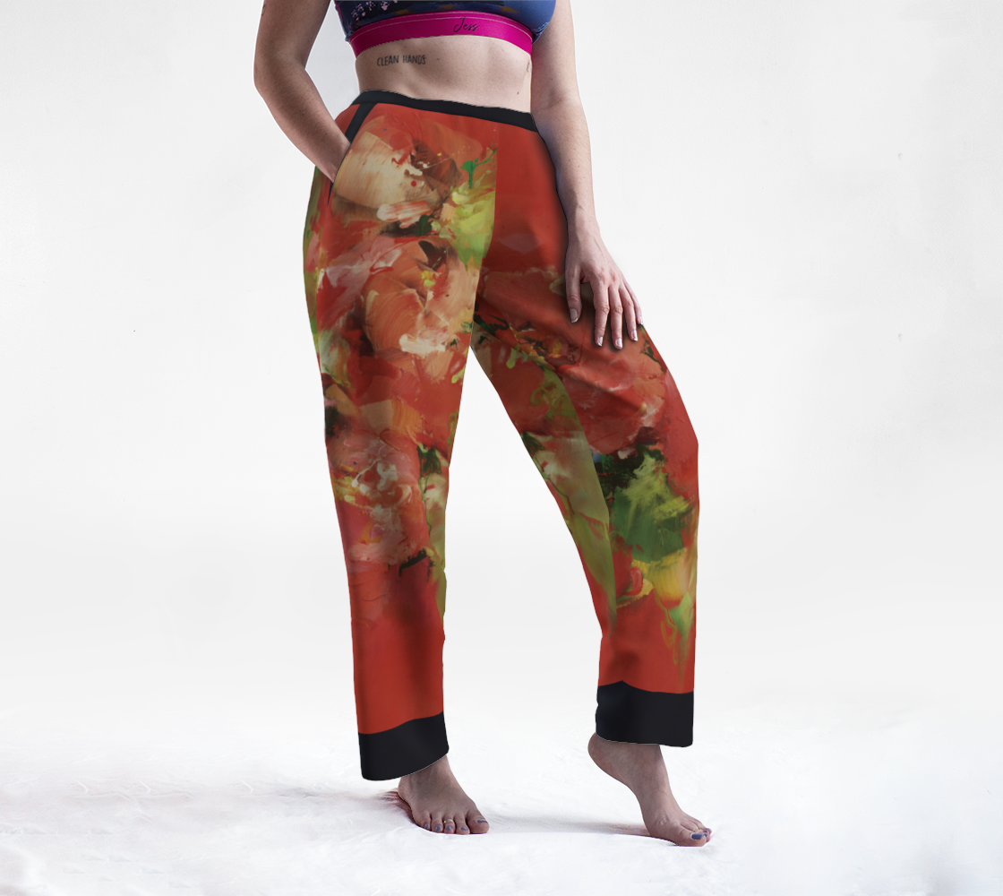 Pantalon de détente #14, Fleurs rouges