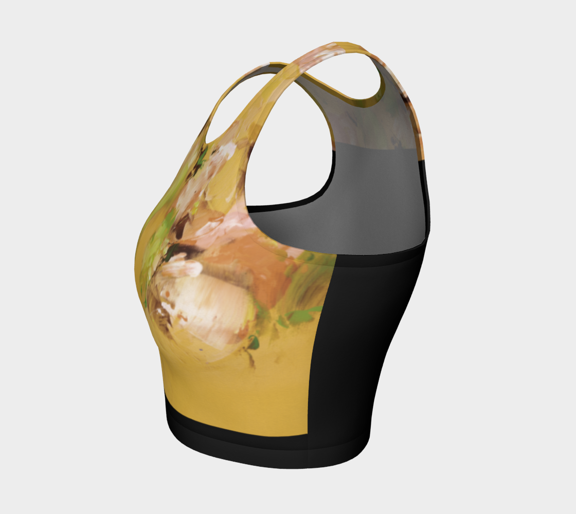 Top court sport, Fleurs jaunes, noir.