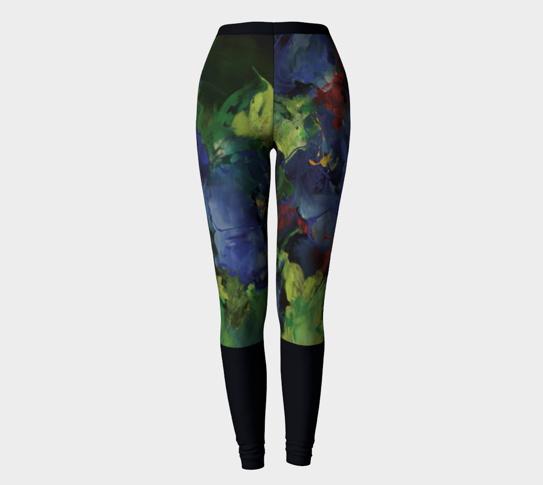 Legging #13.1, Bouquet nocturne, bleu marine.
