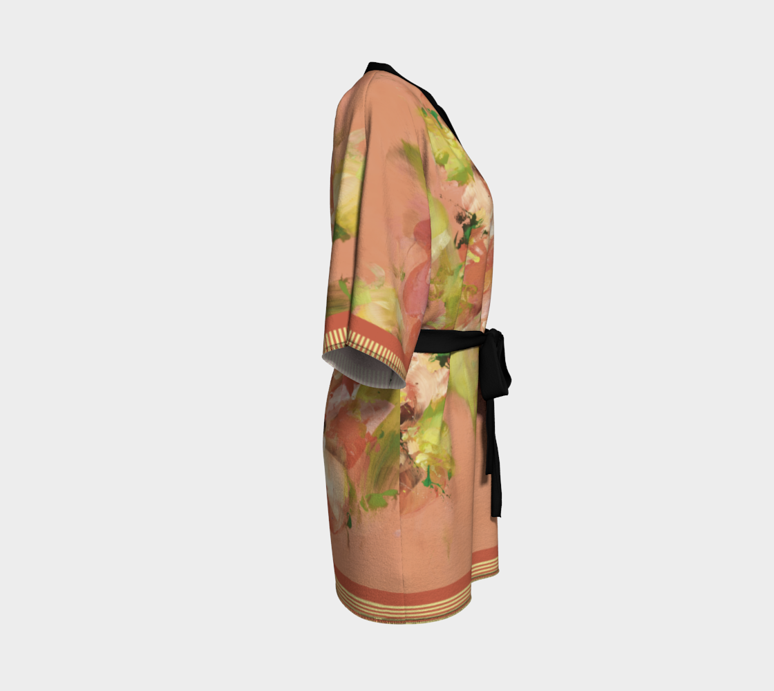 Kimono peignoir #23, Fleurs roses pâles