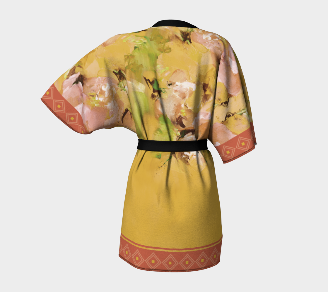 Kimono peignoir #21, Fleurs jaunes