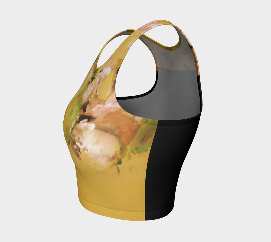 Top court sport, Fleurs jaunes 3, noir.