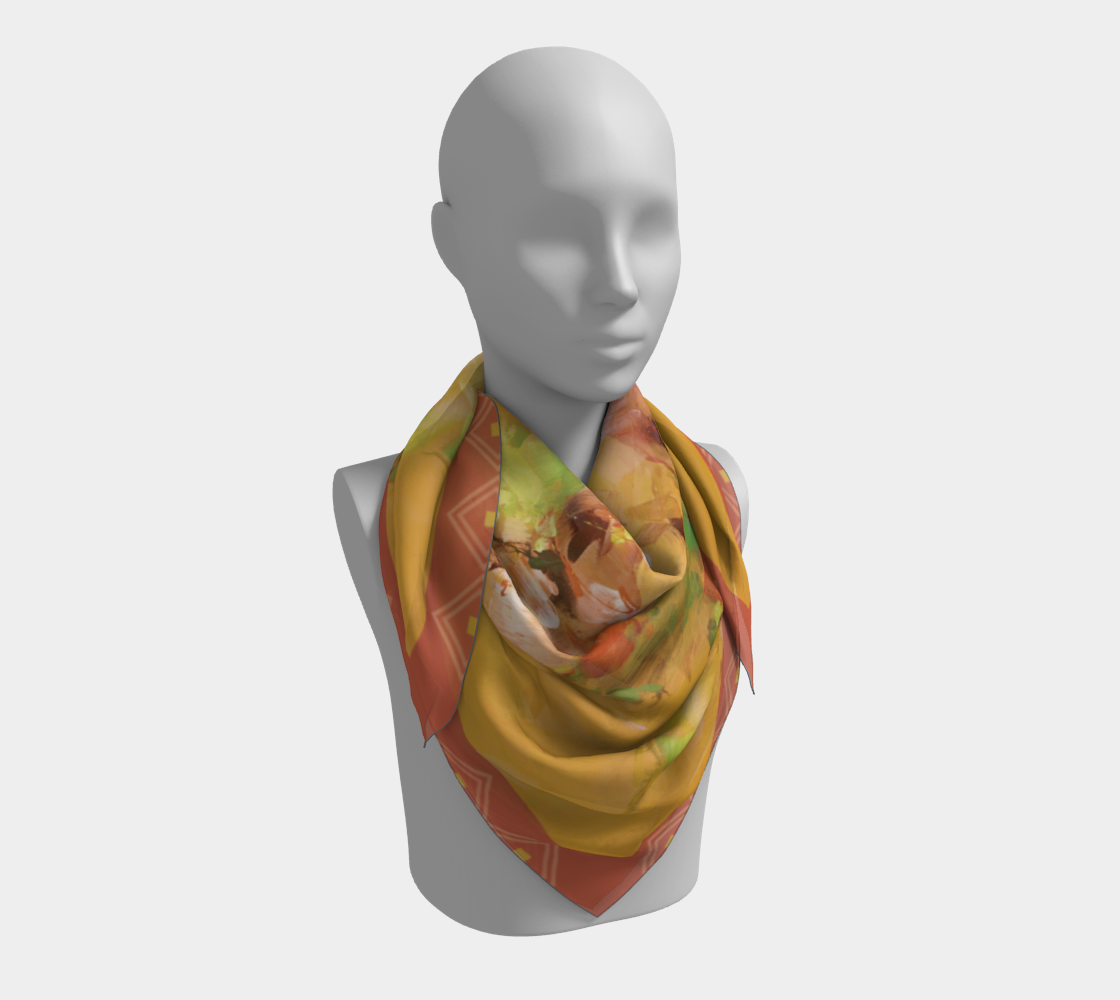 Foulard carré # 23.1, Fleurs jaunes