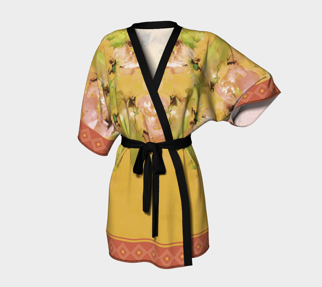 Kimono peignoir #21, Fleurs jaunes