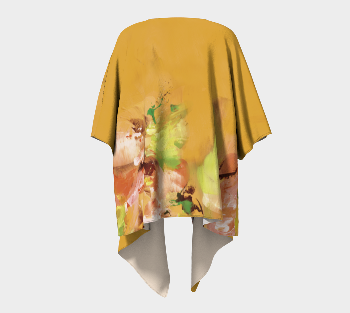 Kimono drapé, Fleurs jaunes