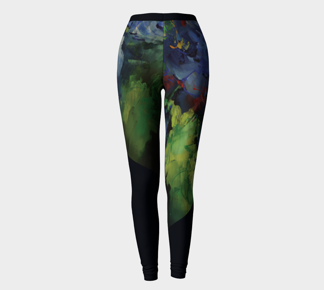Legging #13, Bouquet nocturne, bleu marine.